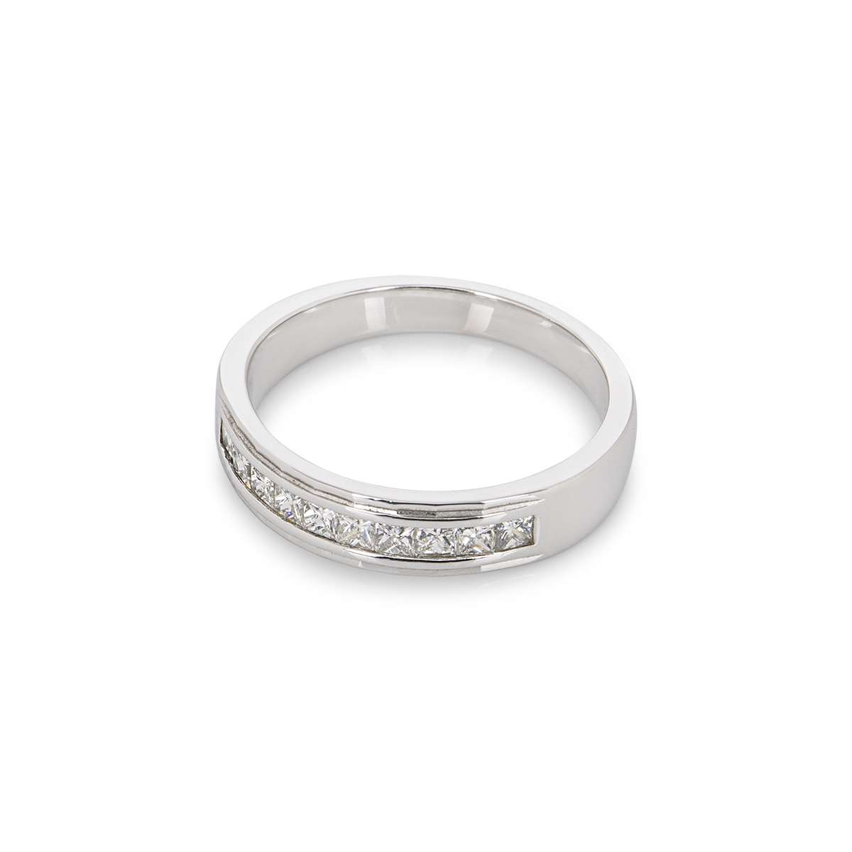 White Gold Diamond Half Eternity Ring 0.75ct